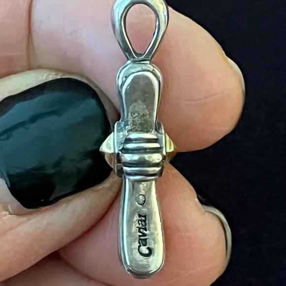 RARE LAGOS Sterling Silver 18k yellow gold Cross Pendant - Picture 8 of 13